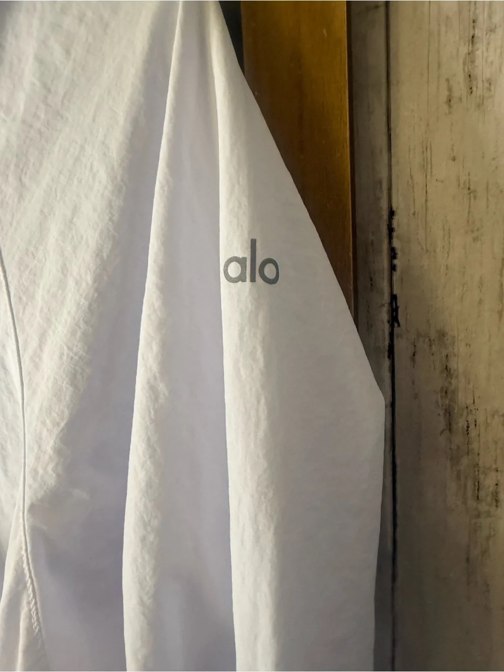 Alo white cropped quarter zip top pullover drawstring waist Size XXS